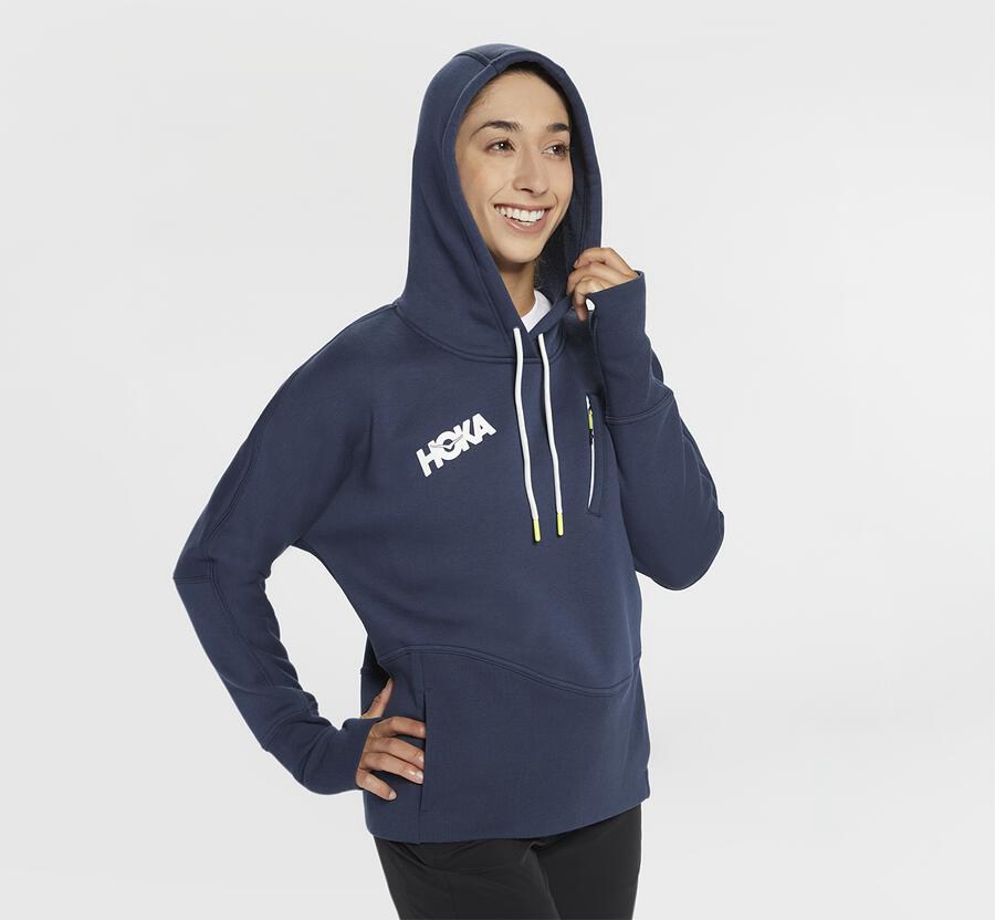 Sudadera Con Capucha Hoka One One Mujer - Performance - Azul Marino - MOX385709